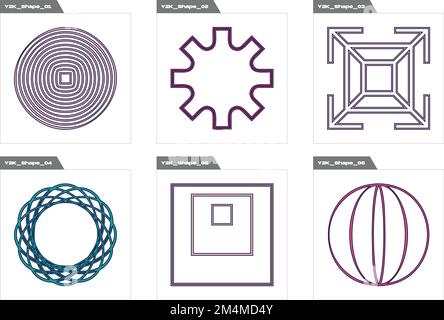Vector Graphic Assets Set. Large set of retro objects for design. Elements for graphic decoration. Stock Vector