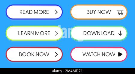 Set of modern buttons for web site and ui. Vector icon Stock Vector