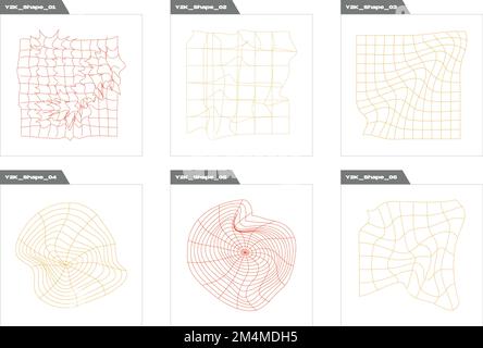 Retro futuristic elements for design. Extraordinary Graphic Assets. Elements for graphic decoration. Stock Vector