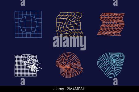Retro futuristic elements for design. Large set of retro objects for design. For modern T-shirts designed. Stock Vector