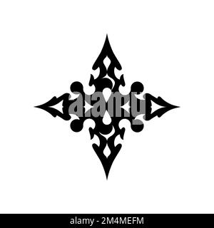 Snowflake silhouette, black vector icon isolated on white background Stock Vector