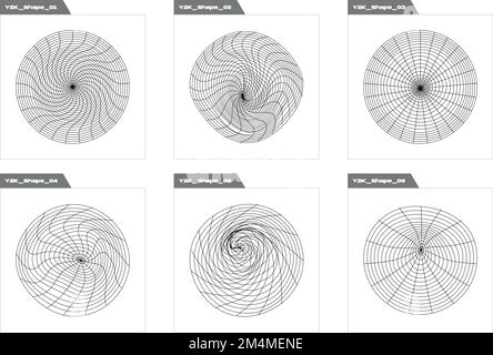 Vector set of Y2K. Brutalism star and flower shapes. Cyberpunk elements. Stock Vector