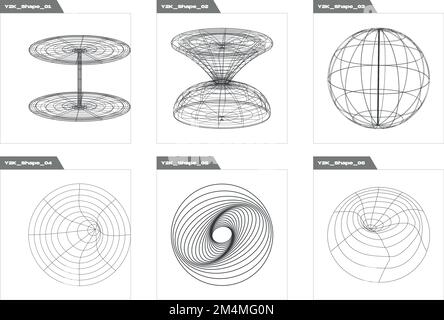 Vector Graphic Assets Set. Brutalism star and flower shapes. Flat minimalist icons. Stock Vector