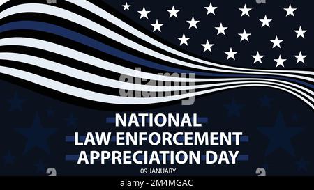 United States national law enforcement day banner vector design with stars, stripes and blue, white, black colors. national law enforcement day. Stock Vector