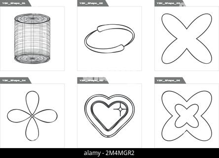 Retro futuristic elements for design. Retro futuristic graphic ornaments. For modern T-shirts designed. Stock Vector