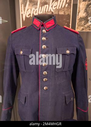 Uniform of a German firefighter from WWII, Imperial War Museum, London, UK. Stock Photo