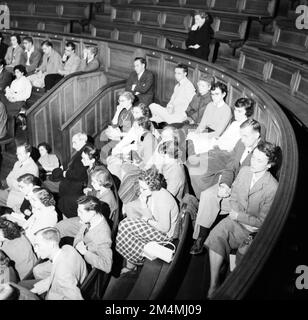 Sorbonne, Vera Korene, Lecture to Fulbright Students. Photographs of Marshall Plan Programs, Exhibits, and Personnel Stock Photo