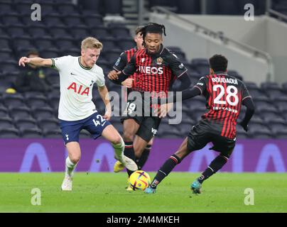 6th November 2019; Vozdovac Stadium, Belgrade, Serbia; UEFA Under 19 UEFA  Youth league football, FK Crvena Zvezda under 19s versus Tottenham Hotspur  under 19s; Harvey White and Jamie Bowden of Tottenham Hotspurs