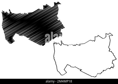 Moris municipality (Free and Sovereign State of Chihuahua, Mexico, United Mexican States) map vector illustration, scribble sketch Moris map Stock Vector