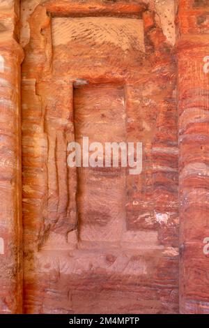 Petra, Jordan Colored Triclinium interior in the ancient city Stock Photo