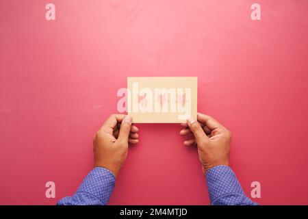 Customer review concept. Rating stars on a paper  Stock Photo
