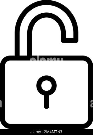 Unlocked Illustration Line Icon Design Stock Vector
