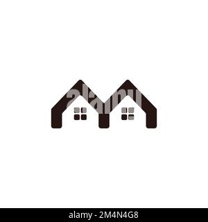 letter m home flat monogram logo vector Stock Vector