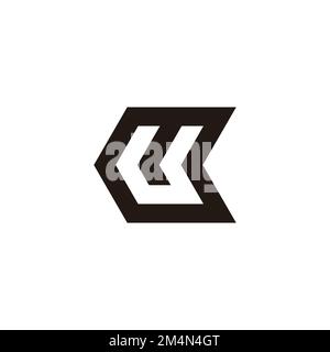 letter uk arrow simple geometric logo vector Stock Vector