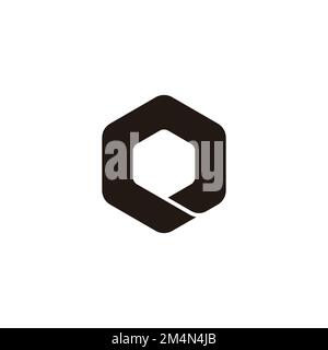 letter q cube hexagon logo vector Stock Vector