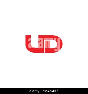 letter ud linked linear simple geometric logo vector Stock Vector