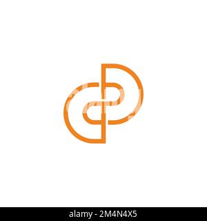 letter bq infinity thin line loop logo vector Stock Vector