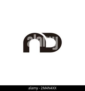 letter nd simple loop curves geometric logo vector Stock Vector
