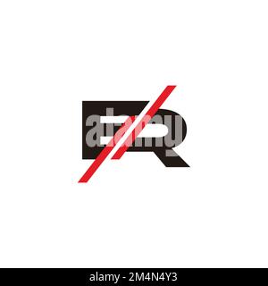 letter er slice colorful simple logo vector Stock Vector