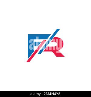 letter fr slice colorful geometric logo vector Stock Vector
