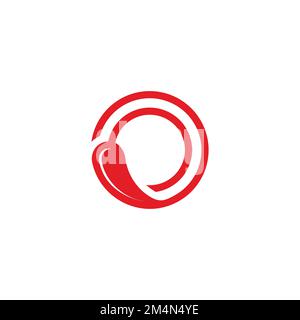 red chilli circle geometric simple logo vector Stock Vector