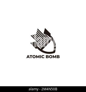 atomic bomb motion geometric simple logo vector Stock Vector