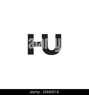 letter hu simple curves geometric logo vector Stock Vector