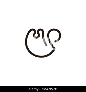 letter mp loop swan line logo vector Stock Vector