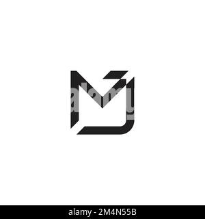letter mj simple motion line geometric arrow logo vector Stock Vector