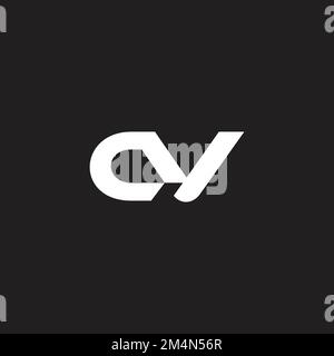 letter cv curves geometric simple logo vector Stock Vector