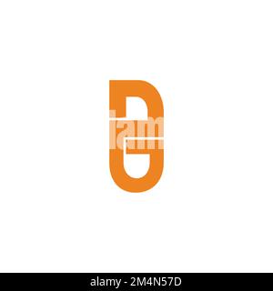 letter pg simple geometric linear logo vector Stock Vector