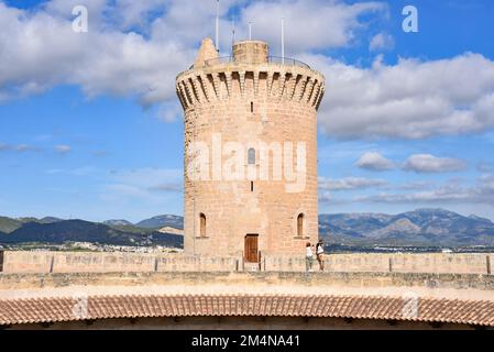 Palma, Spain - 8 November, 2022: Castel de Bellver, a circular castle overlooking the city of Palma, Mallorca Stock Photo