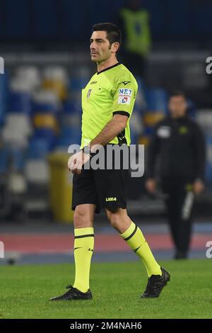 Naples, Italy. 21 Dec, 2022. Referee Fabio Maresca during the Frendly match between SSC Napoli and Lille OSC at Stadio Diego Armando Maradona Naples Italy on 21 December 2022. Credit:Franco Romano/Alamy Live News Stock Photo