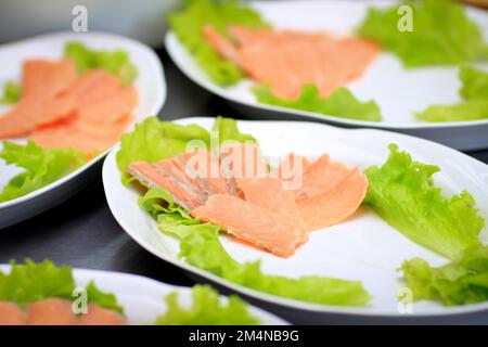 cold snacks on the table in the restaurant Stock Photo