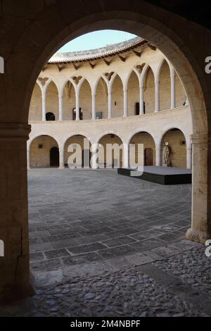 Palma, Spain - 8 November, 2022: Castel de Bellver, a circular castle overlooking the city of Palma, Mallorca Stock Photo