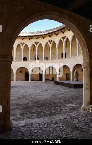 Palma, Spain - 8 November, 2022: Castel de Bellver, a circular castle overlooking the city of Palma, Mallorca Stock Photo