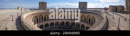 Palma, Spain - 8 November, 2022: Castel de Bellver, a circular castle overlooking the city of Palma, Mallorca Stock Photo