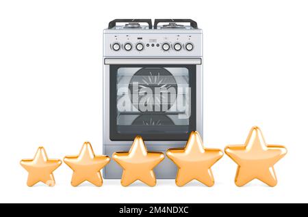 Customer rating of kitchen stove, concept. 3D rendering Stock Photo