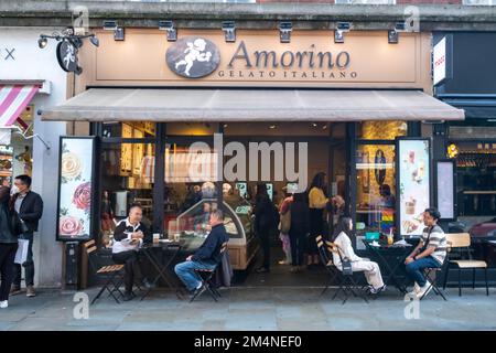 London- September 2022: Amorino Gelato cafe in Soho, West End Stock Photo