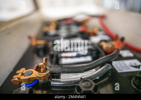 battery bank on a fishing boat in australia Stock Photo