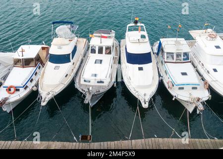 Boats and yachts in the port of Ciutadella, Menorca, Balearic Islands, Spain Stock Photo