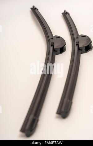 frameless car wiper blades on a white background Stock Photo - Alamy