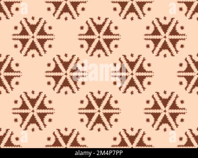 Seamless pattern with symbol of the god Perun in pixel style. Pixelated slavic mythology. Style of 8-bit retro games from the 80s and 90s. Design for Stock Vector