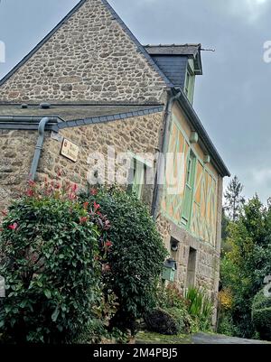 old cottage in Moncontour Stock Photo