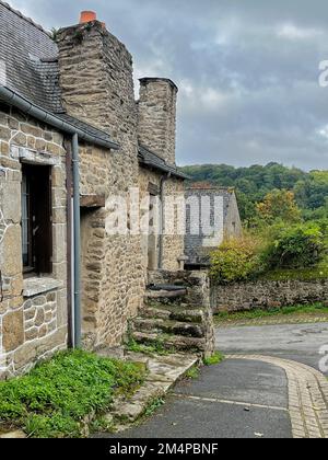 old cottage in Moncontour Stock Photo