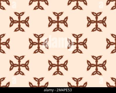 Seamless pattern with Carolingian cross in pixel style. Pixelated Carolingian cross. Celtic knot. 8-bit retro games from the 80s and 90s. Design for a Stock Vector