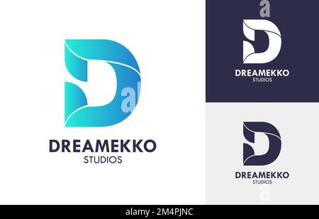 D Alphabet Letter Logo Corporate Identity Set Colorful Vector Illustration Stock Vector