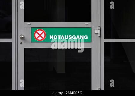 Door Sign Emergency Exit Stock Photo