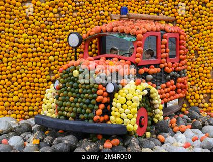 Figure Fire Truck Pumpkins (Cucurbita) Stock Photo