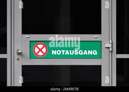 Door Sign Emergency Exit Stock Photo